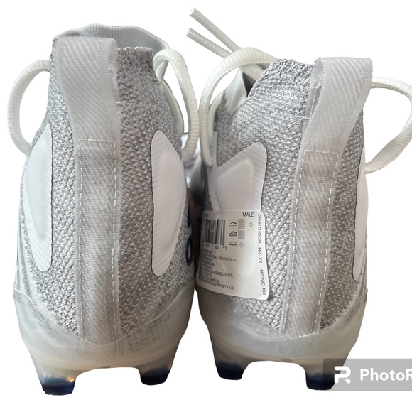New Adidas Primeknit Mahomes Football Cleats White/Grey/Navy Blue Size 11.5 - Picture 5 of 8